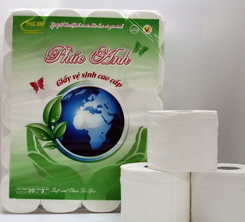 Giấy vệ sinh 20 cuộn quả cầu xanh - Công Ty TNHH Sản Xuất Kinh Doanh Giấy Phúc Anh